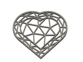 düşük poli kalp 2d geometrik aşk 3d print model - Mito3D