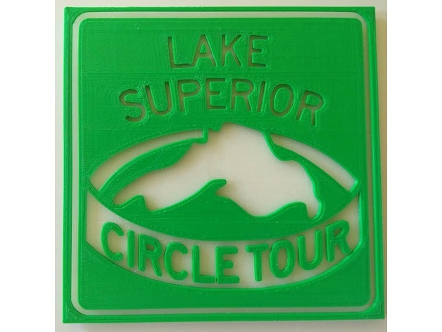 le lac supérieur circle tour insigne de minces plaquettes 3d l'impression 3D print model - Mito3D