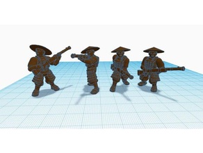 heroscape proxies ashigaru harquebus jogos miniatura 3d print model - Mito3D