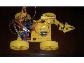 robot voiture 4x4 bras arduino contrôlé v20 la robotique 3d print model - Mito3D