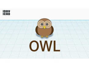 1day 1cad owl animals 1day1cad bird 3d print model - Mito3D