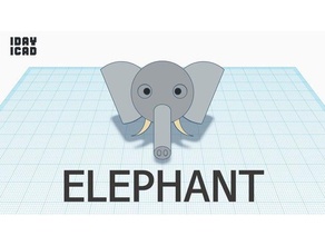 1día 1cad elefante a los animales 1day1cad 3d print model - Mito3D