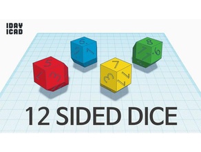 1day 1cad 12 sided dice 1day1cad game toy 3d print model - Mito3D