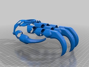 revamped clawed killer glove left other 3d print model - Mito3D