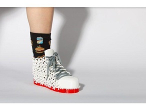 high top sneaker 3d la stampa scarpa 3d print model - Mito3D
