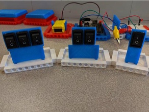 modular rocker switch mount lego technic compatible diy electronics 3d print model - Mito3D