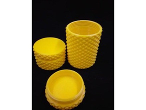 tall knurled box containers 3d print model - Mito3D