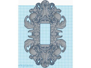 decora skull plate 3d printing cover cthulhu decoration light rocker switch 3d print model - Mito3D