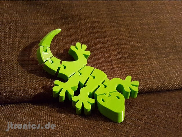 tam flexi mafsallı gecko hayvanlar esnek jtronics 3D print model - Mito3D