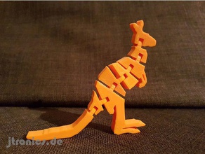 flexi articulé kangourou complet animaux flexible 3d print model - Mito3D