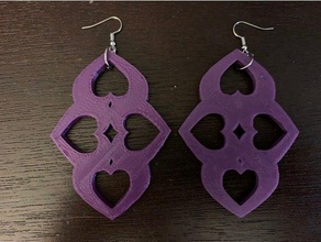 heart pattern earrings pair 3d print model - Mito3D
