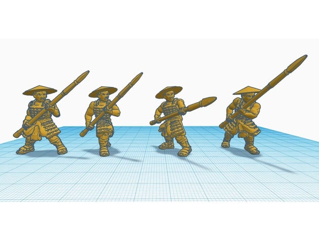 heroscape procurations ashigaru yari miniature 3D print model - Mito3D