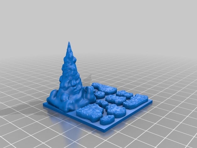 cavern floor 2x2 stalagmite openforge 20 compatible toys games dungeons dragons pathfinder tabletop 3D print model - Mito3D