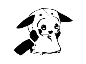 panda pikachu pochoir 2d art mignon pokemon 3d print model - Mito3D