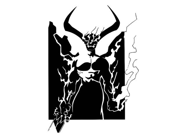 surtur stencil customizer devil mythology norse norsemythology thor ragnarok 3D print model - Mito3D