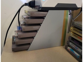 nes cartridge rack entertainment holder nintendo shelf stand system 3d print model - Mito3D