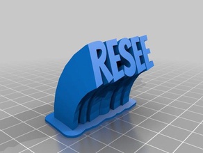 my customized sweeping 2-line name plate text resee pink office 3d print model - Mito3D