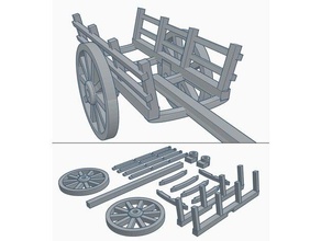 vintage wooden cart design vehicles 3d printed carriage horse model printing truck wheel 3d print model - Mito3D