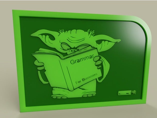 starwars yoda Grammatik 2d Kunst 3D print model - Mito3D