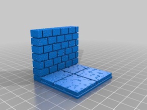 castle wall 2x2 openforge 20 compatible toys games dungeons dragons pathfinder tabletop 3d print model - Mito3D