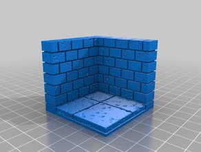 castle wall corner 2x2 openforge 20 compatible toys games dungeons dragons pathfinder tabletop 3d print model - Mito3D