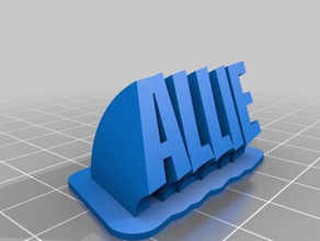 allie nameplate office customized 3d print model - Mito3D