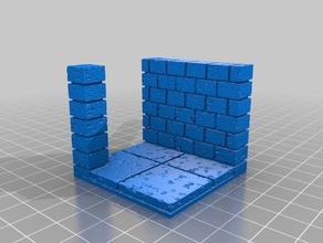 castle doorway right 2x2 openforge 20 compatible toys games dungeons dragons pathfinder tabletop 3d print model - Mito3D