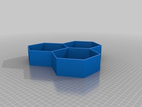 hexagonal de la bandeja los contenedores organizador 3d print model - Mito3D
