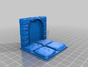 dungeon Tür verschlossen 2x2 openforge 20 kompatibel - Spielzeug Spiele dungeons dragons pathfinder Tischplatte 3d print model - Mito3D