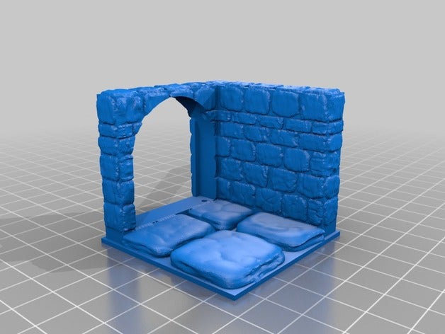 dungeon door right 2x2 openforge 20 compatible toys games dungeons dragons pathfinder tabletop 3D print model - Mito3D