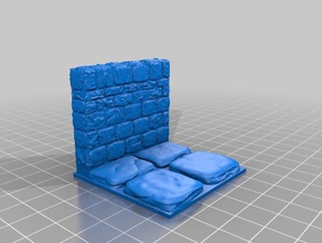 dungeon wall 2x2 openforge 20 compatible toys games dungeons dragons pathfinder tabletop 3d print model - Mito3D