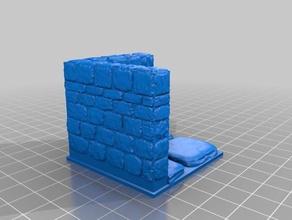 dungeon wall corner 2x2 openforge 20 compatible toys games dungeons dragons pathfinder tabletop 3d print model - Mito3D