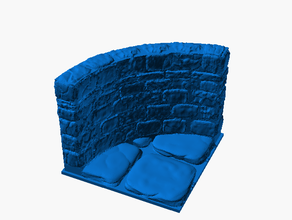 dungeon wall corner round 2x2 openforge 20 compatible dungeons dragons pathfinder tabletop 3d print model - Mito3D