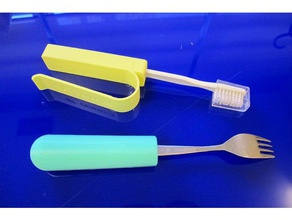 grip cutlery engrosador para cubiertos food drink ayudas tcnicas holder disability discapacidad handicap occupational therapy terapia ocupacional tool 3d print model - Mito3D