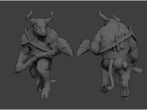 minotaur d&d miniature toys games 28mm 54mm beast bull creature dd dnd dungeons dragons fantasy greek mythology monster monstrosity pathfinder tabletop gaming 3d print model - Mito3D