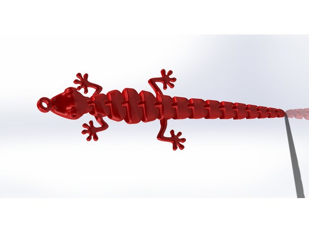 lizard keychain v2 keychains 3d articulated figure articulating flex flexi flexible holder lizards personalized toys 3D print model - Mito3D