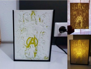 lithophane avengers sanat 3dlito kaptan Amerika hulk demir adam litofania logo Casa 3d print model - Mito3D