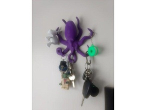 octopus key holder 3d print model - Mito3D