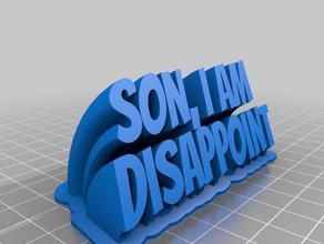 son am disappoint plate 2 customized 3d print model - Mito3D