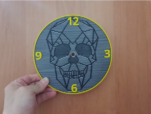 skull wall clock art calavera reloj pared 3D print model - Mito3D