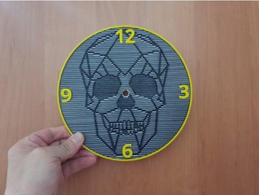 skull wall clock art calavera reloj pared 3d print model - Mito3D