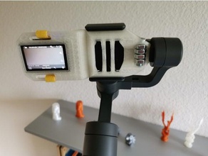 adaptador para montagem em placa de sj8 sjcam cardan vimble câmara 3d print model - Mito3D