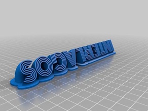 mi personalizados barrido de la placa con el nombre del &ndash 2 líneas fuentes remix signos logotipos 3d print model - Mito3D
