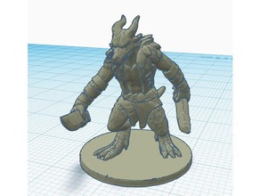 kolbold ver1 - duelo de punhais dnd kobold miniatura monstro tampo mesa 3d print model - Mito3D