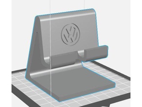 simple phone holder vw logo 3d print model - Mito3D