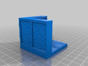 wooden wall corner 2x2 openforge 20 compatible toys games dungeons dragons pathfinder tabletop 3d print model - Mito3D