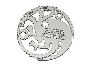 targaryen lema jogo de tronos sinais logotipos daenerys dragão dragões fogo sangue gameofthrones tenho casa 3d print model - Mito3D