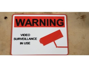 warning video surveillance multi colour signs logos 3d print model - Mito3D