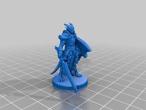 dragonborn paladin miniature helmetless toy game accessories 3dprintable dungeons dragons tabletop 3d print model - Mito3D