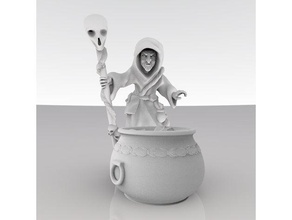 witch brewing models mage miniature tabletop wargaming wizard 3d print model - Mito3D